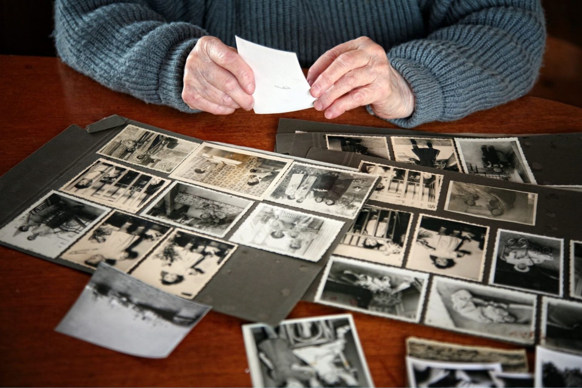 person arranging images